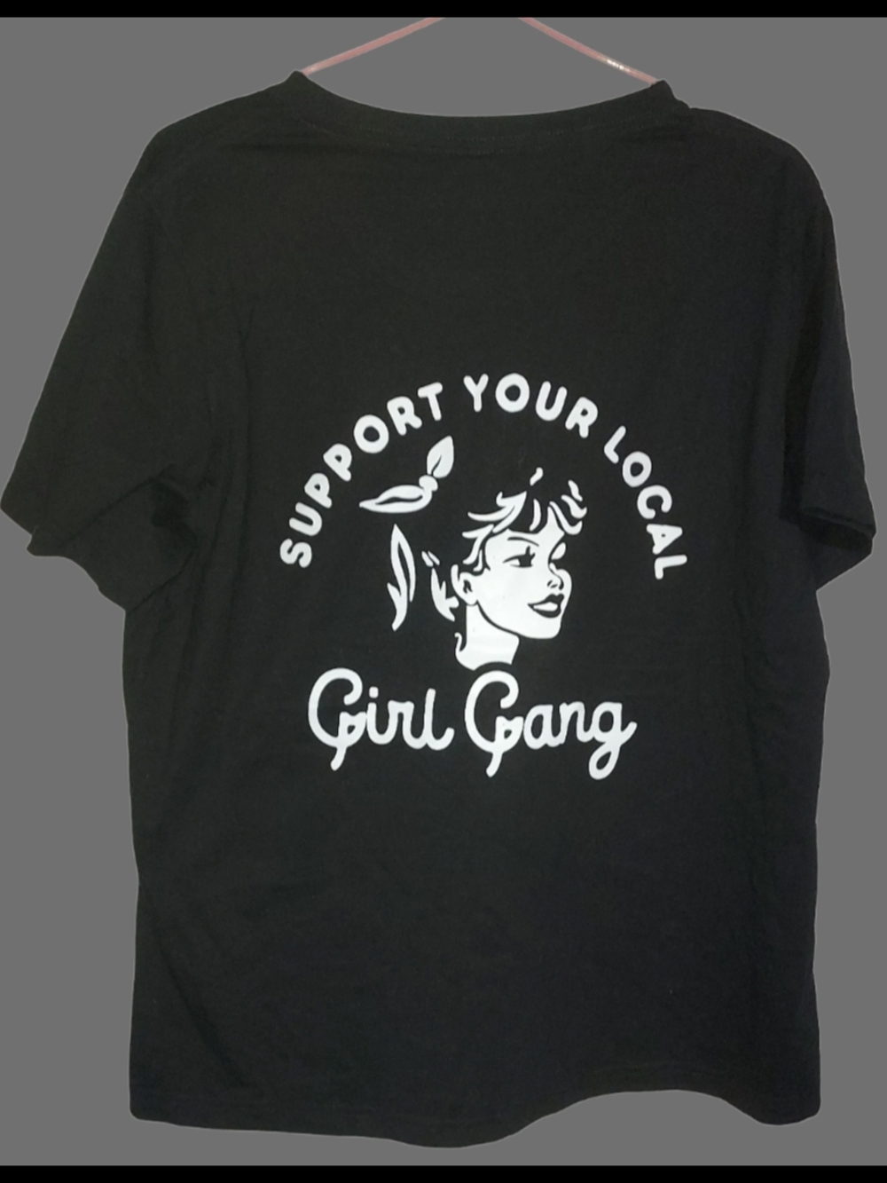 Support Your Local Girl Gang Black Graphic Crop Top